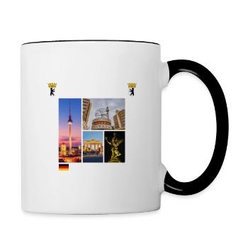 Berlin Germany City Skyline Home Love - Contrasting Mug - white/black - Right