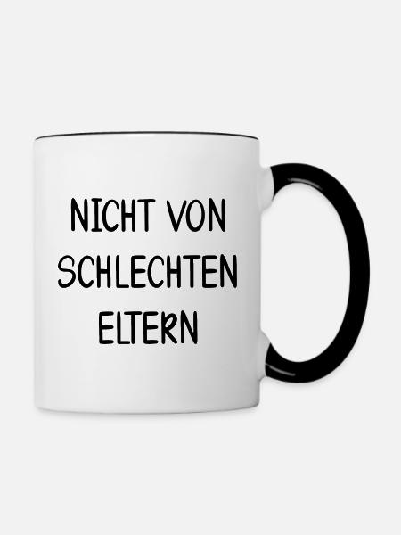 Nicht Von Schlechten Eltern - Tasse zweifarbig - Weiß/Schwarz