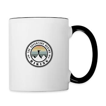 Hiking - the adventure begins - Tasse zweifarbig - Weiß/Schwarz - Rechts