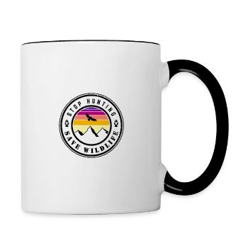 Arrêtez de chasser - sauvez la faune - Mug contrasté - blanc/noir - Droite
