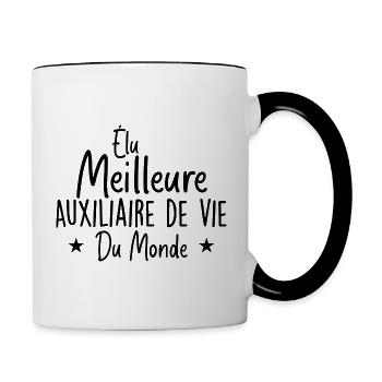 Meilleure Auxiliaire de vie du Monde - Mug contrasté - blanc/noir - Droite