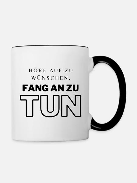 POSITIVE EINSTELLUNG MINDSET Motivation - Tasse zweifarbig - Weiß/Schwarz