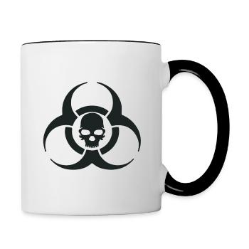 Symbole du crâne de risque biologique - Mug contrasté - blanc/noir - Droite