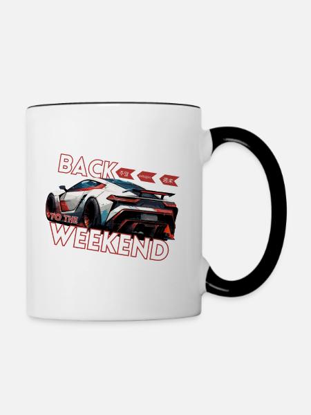 Back to the Weekend - Tasse zweifarbig - Weiß/Schwarz