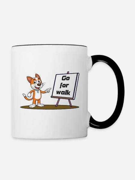 Gassi - Tasse zweifarbig - Weiß/Schwarz