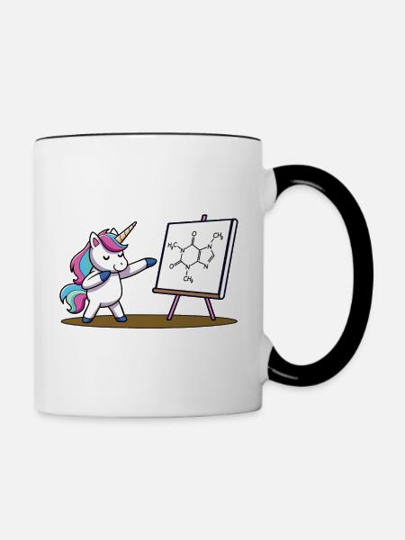 Koffein - Tasse zweifarbig - Weiß/Schwarz