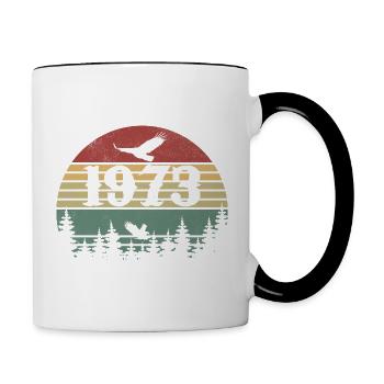 1973 Vintage Cadeau D’anniversaire 1973 Retro 1973 - Mug contrasté - blanc/noir - Droite