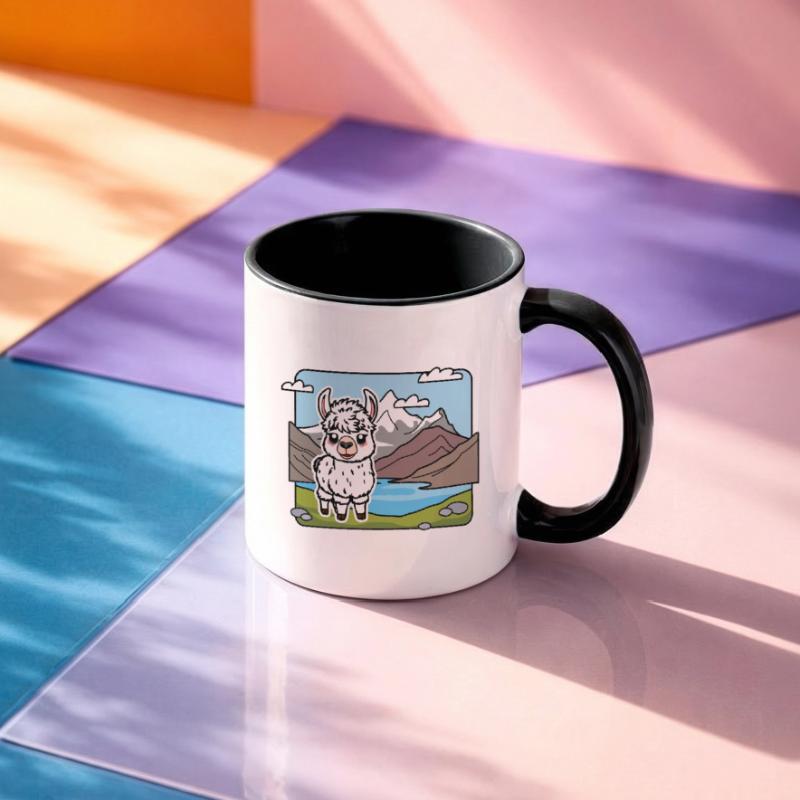 So ein niedliches Alpaka! Oder ist es ein Lama? Tasse zweifarbig
