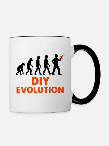 DIY Evolution Handwerk - Tasse zweifarbig - Weiß/Schwarz