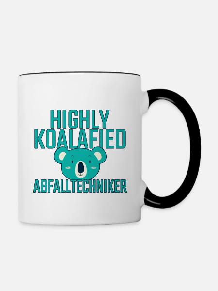 Abfalltechniker Koalafied - Tasse zweifarbig - Weiß/Schwarz