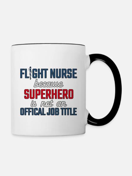 Flight Nurse Superhero Luftrettung - Tasse zweifarbig - Weiß/Schwarz