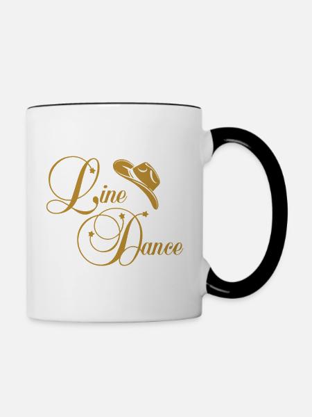 Line Dance Gold Logo - Tasse zweifarbig - Weiß/Schwarz