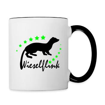 Wieselflink - Tasse zweifarbig - Weiß/Schwarz - Rechts