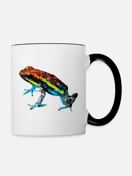 Cooler Pfeilgiftfroch Dendrobaten Mosaik Geschenk - Tasse zweifarbig - Weiß/Schwarz
