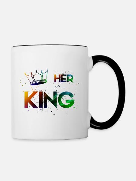Her King - Tasse zweifarbig - Weiß/Schwarz