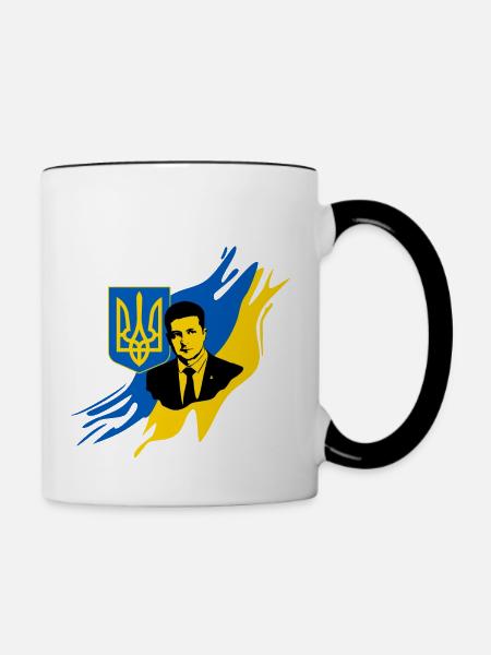Selenski Ukraine - Tasse zweifarbig - Weiß/Schwarz