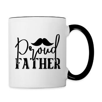 Proud Father - Tasse zweifarbig - Weiß/Schwarz - Rechts