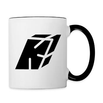 Abstract K letter - Contrasting Mug - white/black - Right