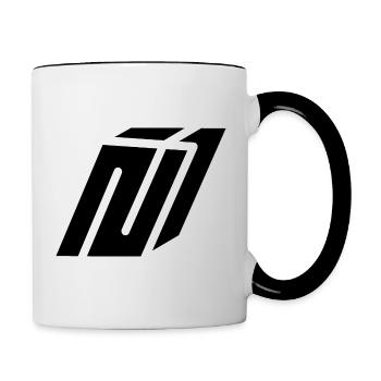 Abstract N Buchstabe - Tasse zweifarbig - Weiß/Schwarz - Rechts