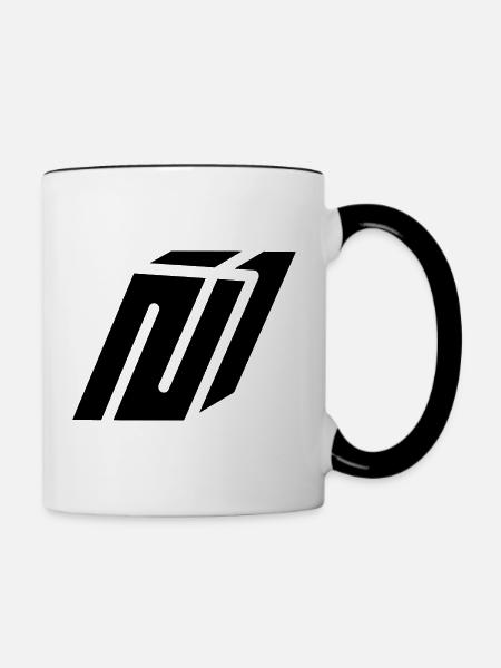Abstract N Buchstabe - Tasse zweifarbig - Weiß/Schwarz