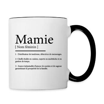 Mamie définition - Mug contrasté - blanc/noir - Droite