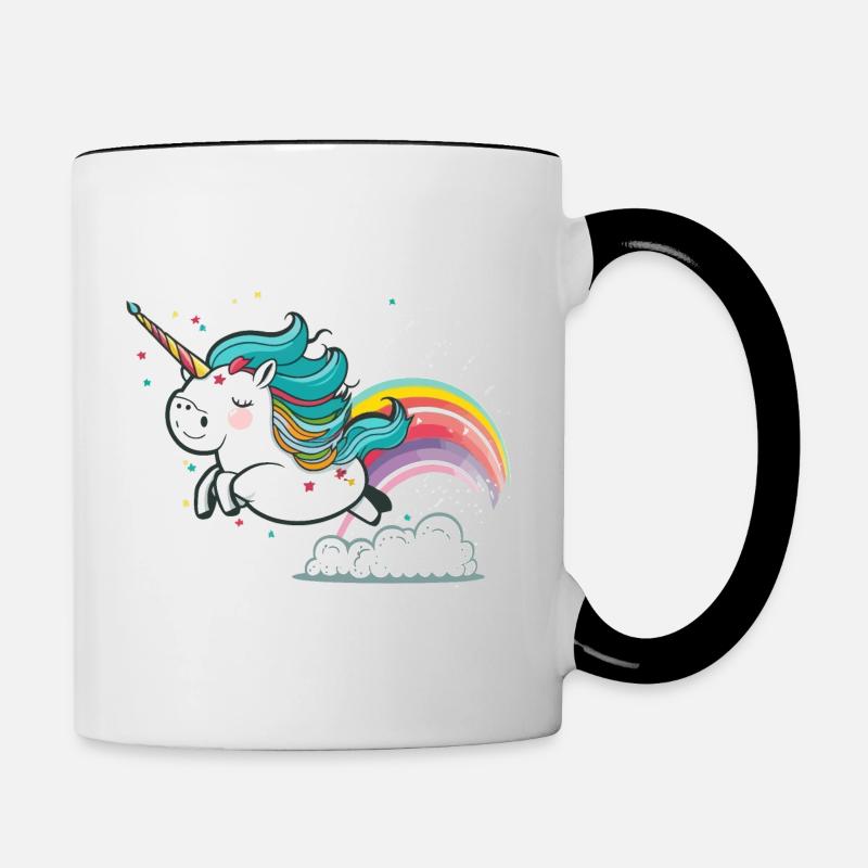 Regenbogenflug - Tasse zweifarbig - Weiß/Schwarz