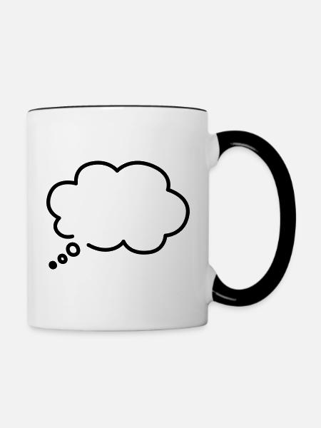Gedankenblase - Tasse zweifarbig - Weiß/Schwarz