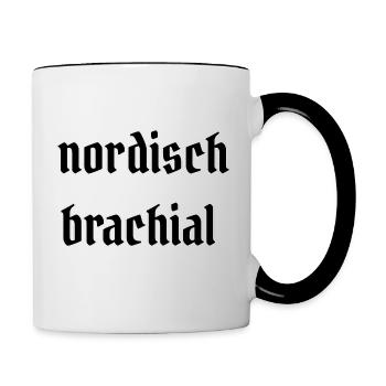 nordisch brachial - Tasse zweifarbig - Weiß/Schwarz - Rechts