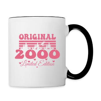 Women's 24th Birthday 2000 Gift | Born in 2000 - Contrasting Mug - white/black - Right