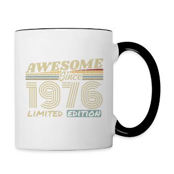Vintage 1976 Rétro - Cadeau D’anniversaire 1976 - Mug contrasté - blanc/noir - Droite