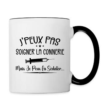 Citations Cool Pour Les Infirmière Géniale - Mug contrasté - blanc/noir - Droite