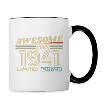Vintage 1941 Rétro - Cadeau D’anniversaire 1941 - Mug contrasté - blanc/noir - Droite