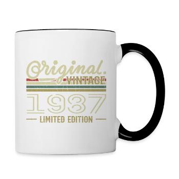 1987 Anniversaire Rétro 1987 Original 1987 Vintage - Mug contrasté - blanc/noir - Droite