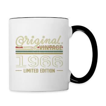 1966 Anniversaire Rétro 1966 Original 1966 Vintage - Mug contrasté - blanc/noir - Droite