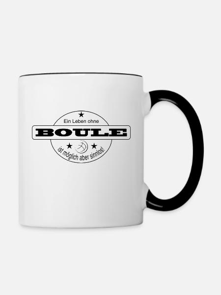 Leben ohne Boule - Tasse zweifarbig - Weiß/Schwarz