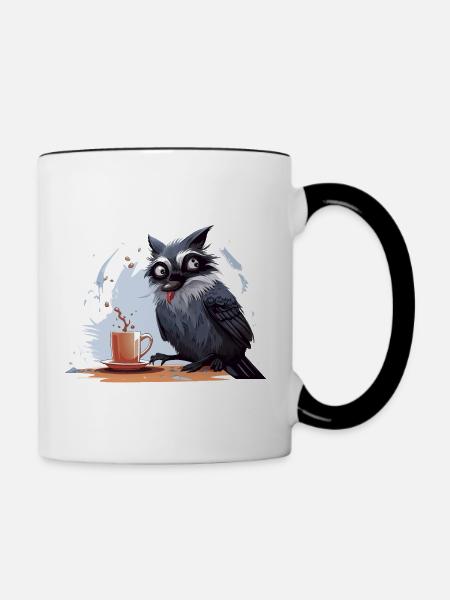 Der Koffein-Eindringling - Tasse zweifarbig - Weiß/Schwarz