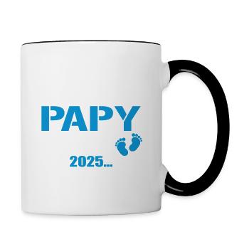 Future Grandpa 2025 Gift Soon To Be Grandpa - Contrasting Mug - white/black - Right