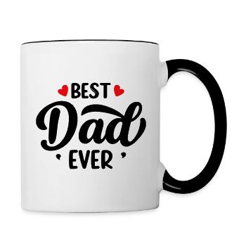 Bester Papa aller Zeiten - Tasse zweifarbig - Weiß/Schwarz - Rechts