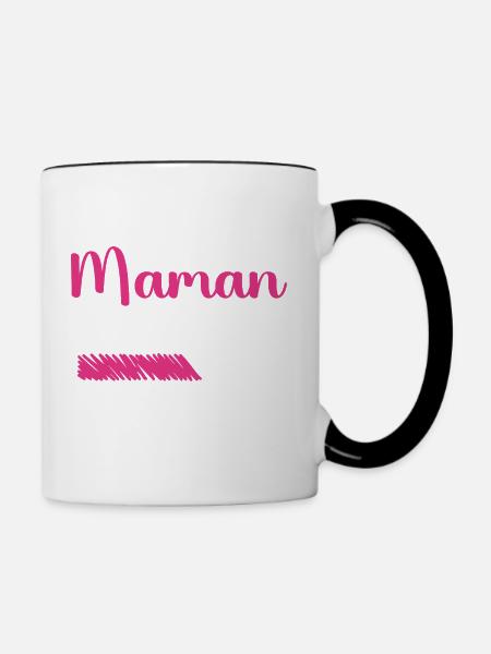 Mama lädt Bitte warten... - Tasse zweifarbig - Weiß/Schwarz