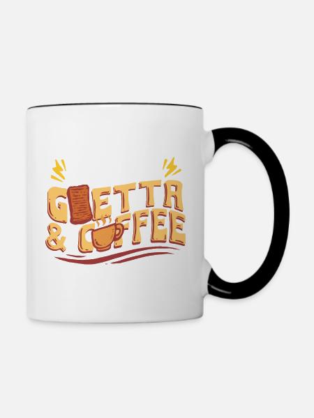 Goetta Wurst Powered By Goetta & Coffee - Tasse zweifarbig - Weiß/Schwarz