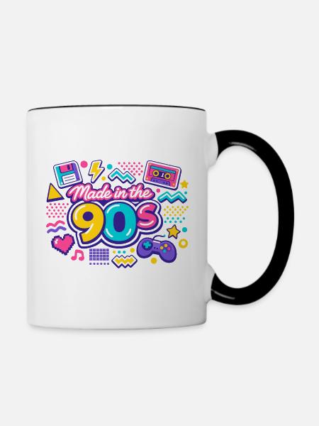 made in the 90s - Tasse zweifarbig - Weiß/Schwarz