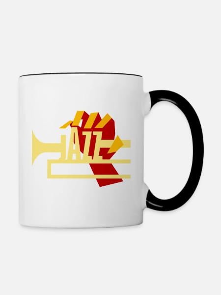Jazz Bläser - Tasse zweifarbig - Weiß/Schwarz
