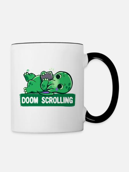 Scrollen im Untergang - Tasse zweifarbig - Weiß/Schwarz