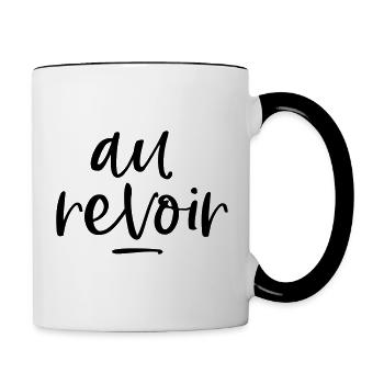 Au revoir Abschiedsgeschenk Freundin - Tasse zweifarbig - Weiß/Schwarz - Rechts