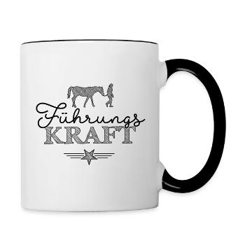 Führungskraft Frau HorseTypoCollection - schwarz - Tasse zweifarbig - Weiß/Schwarz - Rechts
