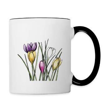 Krokusse - Tasse zweifarbig - Weiß/Schwarz - Rechts