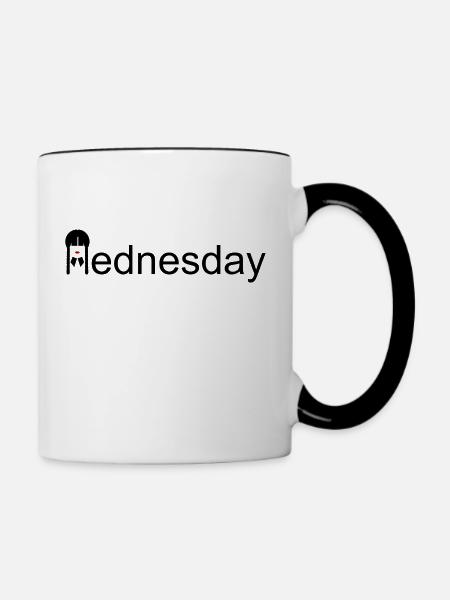 Mittwoch Head - Tasse zweifarbig - Weiß/Schwarz
