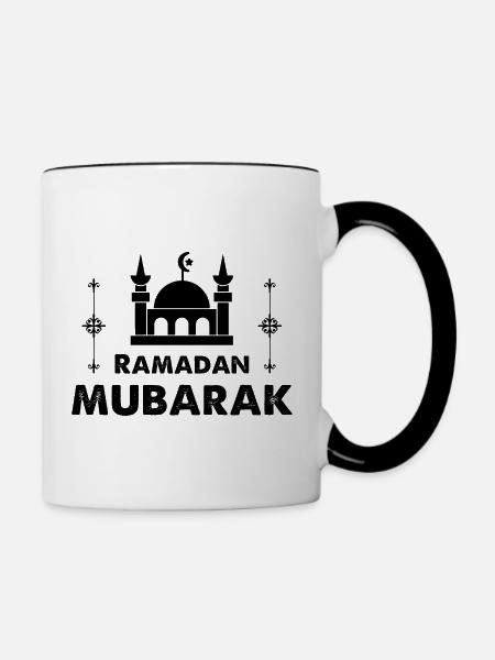 Ramadan Mubarak - Tasse zweifarbig - Weiß/Schwarz