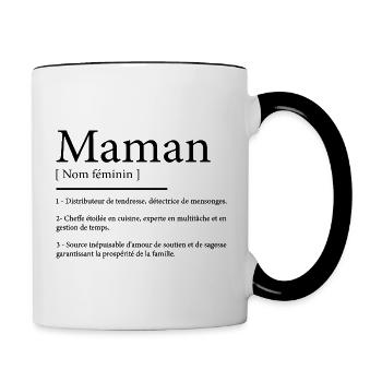 Définition de Maman | Fête des Mères - Mug contrasté - blanc/noir - Droite