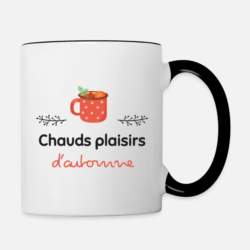 Chauds plaisirs d'automne ! | Cadeau - Mug contrasté - blanc/noir